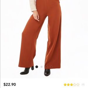 Palozzo pants with zipper on side.
